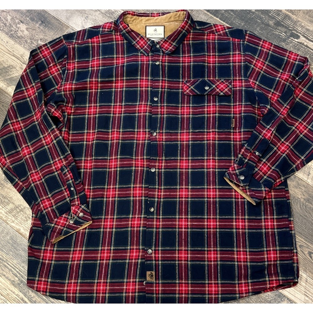 Legendary Whitetails Shirt Original Buck Camp Plaid Flannel Outdoor 4XT Tall‎